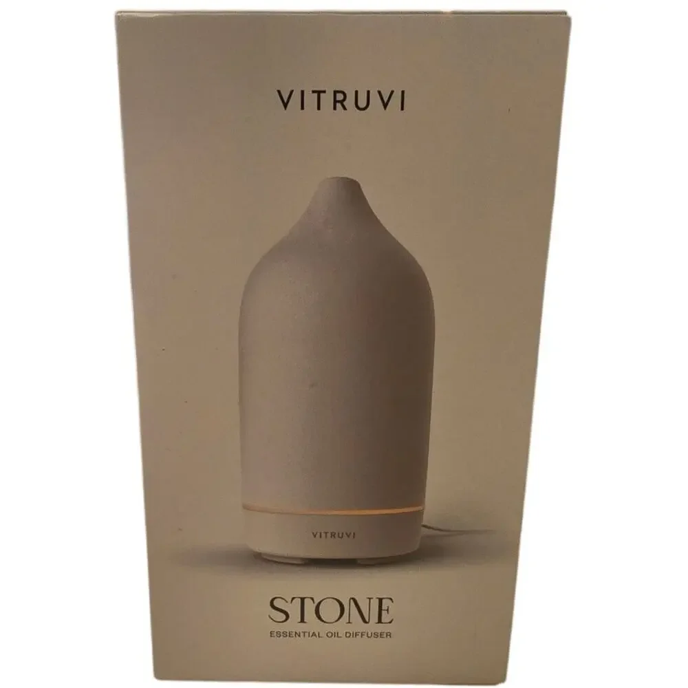 VITRUVI White Stone Oil Air Diffuser New in Box